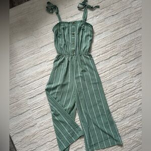 Mint Green Striped Women's Romper
